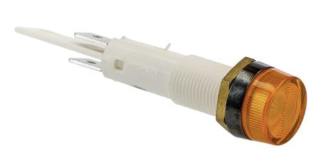 C027700FAL Arcolectric (Bulgin) Ltd Yellow Neon Panel Mount Indicator, 12V, 10mm Mounting Hole Size