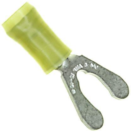 52945 TE Connectivity PIDG Series Insulated Crimp Spade Connector, 3mm² to 6mm², 12AWG to 10AWG, M6 (1/4) Stud Size Nylon