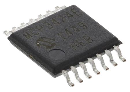 MCP3424-E-ST Microchip MCP3424-E/ST, 18 bit Serial ADC Differential, Single Ended Input, 14-Pin TSSOP