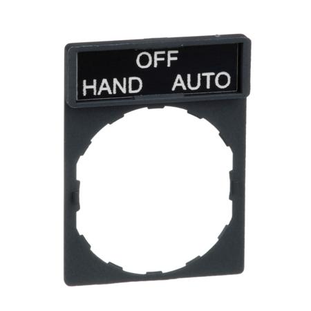 ZBY2387 Schneider Electric Legend Holder for Use with Harmony XB4 Series, Harmony XB5 Series, Hand - Off - Auto