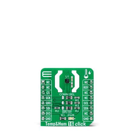MIKROE-4733 MikroElektronika Temperature and Humidity 16 Click Temperature & Humidity Sensor Add On Board for WSEN-HIDS