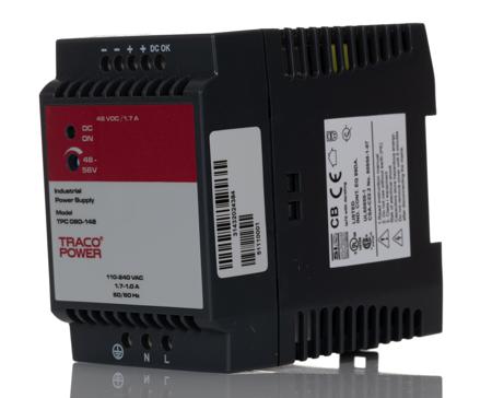 TPC 080-148 TRACOPOWER TPC Switched Mode DIN Rail Power Supply, 85 → 264 V ac / 90 → 375V dc ac, dc Input, 48V dc dc