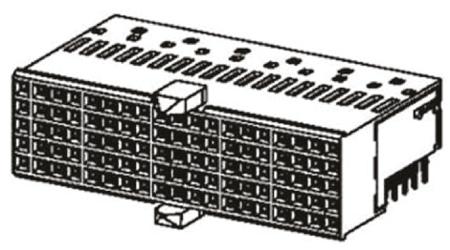 17351252102 HARTING, har-bus HM 2mm Pitch Hard Metric Type A/B Backplane Connector, Female, Right Angle, 25 Column, 5 Row, 125 Way