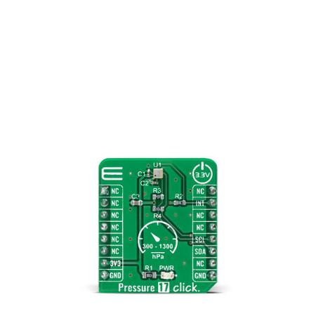 MIKROE-4944 MikroElektronika Pressure 17 Click Absolute Pressure Sensor Add On Board for BM1390GLV-Z mikroBUS Socket