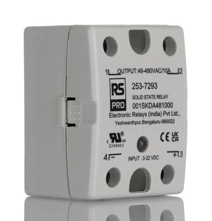 253-7293 RS PRO Solid State Relay, 10 Amps Load, Panel Mount, Surface Mount, 480 V rms Load