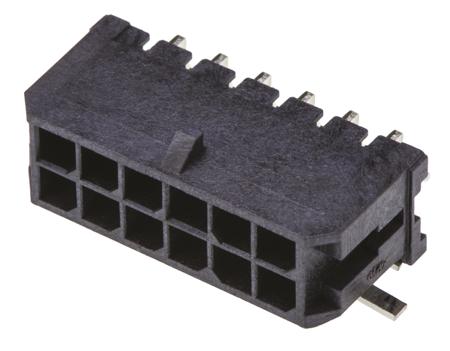 43045-1209 Molex MICRO-FIT 3.0 43045, 3mm Pitch, 12 Way, 2 Row, Right Angle PCB Header, Surface Mount