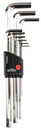 01222 Wiha 9 piece L Shape Metric Hex Key Set, 1.5 → 10mm