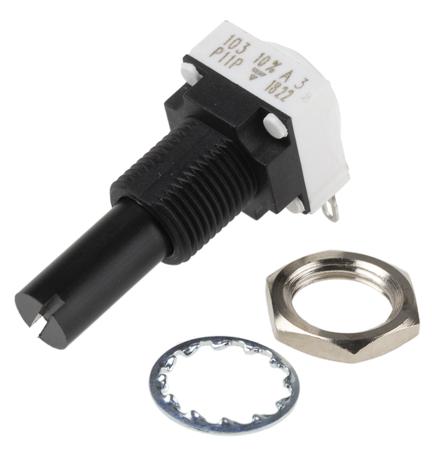 P11P1F0GJSY00103KA Vishay P11P Series Potentiometer with a 6.35 mm Dia. Shaft, 10kΩ, ±10%, 1W, ±150ppm/°C, Panel Mount