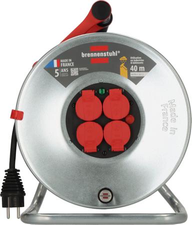 1207931 brennenstuhl , 40m 4 Socket Type E - French Extension Reel, 230 V, IP44