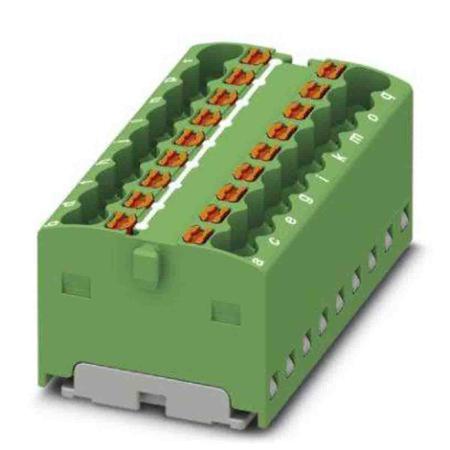 3002773 Phoenix Contact Distribution Block, 18 Way, 2.5mm², 17.5A, 450 V, Green