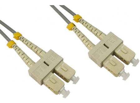 284-6847 RS PRO SC to SC Duplex Multi Mode OM1 Fibre Optic Cable, 3mm, Grey, 5m