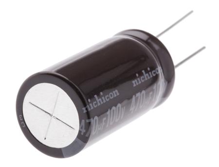 UPW2A471MHD Nichicon 470μF Aluminium Electrolytic Capacitor 100V dc, Radial, Through Hole -