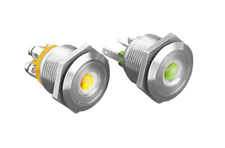 MPI001/TERM/BL Bulgin MPI001 Series Illuminated Push Button Switch, Momentary, Panel Mount, 22mm Cutout, SPST, Blue LED, 24V dc, IP66