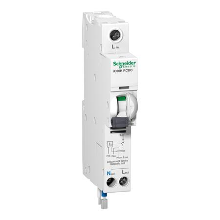 A9D10820 Schneider Electric RCBO, 20A Current Rating, 1P+N Poles, 10mA Trip Sensitivity, Type C, Acti 9 Range