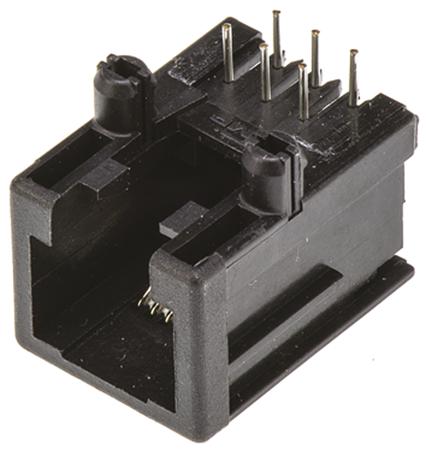 1-1705950-1 TE Connectivity 1-1705950 Series Female RJ25 Connector, Through Hole, Cat3, UTP Shield Right Angle 6P/6C -Way