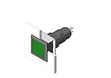 51-953.5 EAO Green Rectangular Push Button Lens for Use with Series 51 Switches