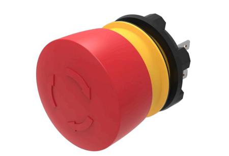 84-5530-0020 EAO 84-5530 Series Maintained Emergency Stop Push Button, Panel Mount, 22.3mm Cutout, 1 NC / 1 NO, IP65, IP66, IP67