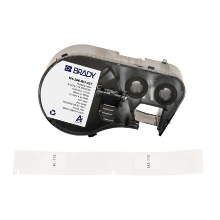 M4-206-RO-427 Brady B-427 on Black on White, Transparent Label, 12.70 mm Width, 12.70mm Label Width