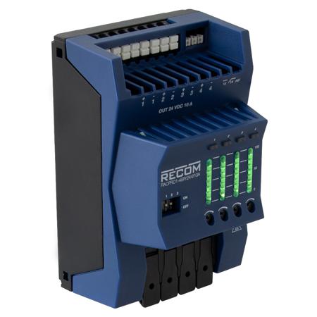 RACPRO1-4SP-24V-10A Recom RACPRO1-4SP DIN Rail Power Supply, 22-28V dc dc Input, 24V dc dc Output, 10A Output, 240W
