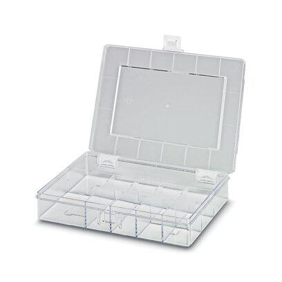 5020438 Phoenix Contact 8 Cell Transparent Polystyrene Compartment Box, 46mm x 250mm