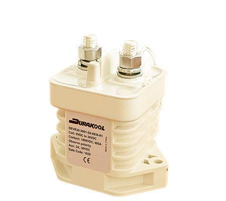 DEVR30-5091-S8-D012-R1-3 Durakool DEVR30 Contactor, 12 V dc Coil, 1-Pole, 300 A, 5 W, NO, 1 kV dc