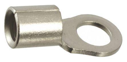 323175 TE Connectivity STRATO-THERM Series Uninsulated Nickel Plated Crimp Ring Terminal, 9.53mm Stud Size, 16.8mm²