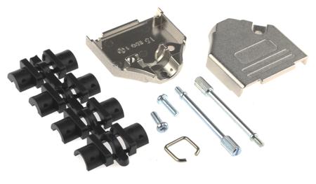 MHDTZK15-K MH Connectors MHDTZK Series Zinc D Sub Backshell, 15 Way, Strain Relief