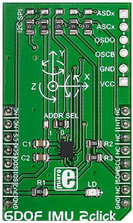MIKROE-2337 MikroElektronika 6DOF IMU 2 Click Inertial Measurement Unit (IMU) - 6 DoF MikroBus Click Board for BMI160