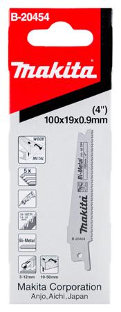 B-20454 Makita 100mm Cutting Length Bimetal, Reciprocating Saw Blade, 14  18 Teeth Per Inch, Pack of 5