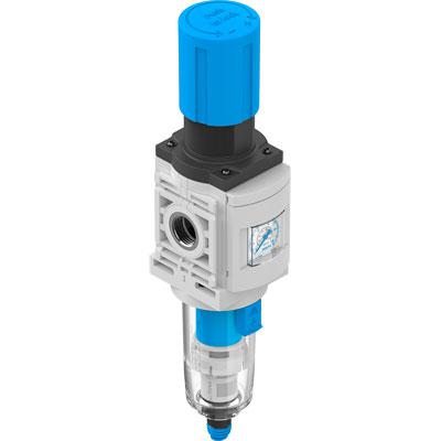 MS6-LFR-1/2-D6-E-P-VC-AG-BAR-B Festo MS Polycarbonate Filter Regulator, 40μm, G 1/2, Automatic, 1 → 10 bar, 8098312