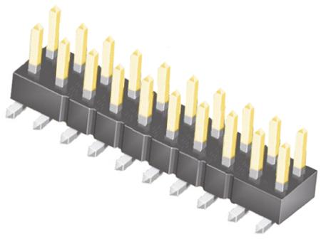 TSM-110-01-L-DV Samtec TSM Series Straight Surface Pin Header, 20 Contact(s), 2.54 mm Pitch, 2 Row, Unshrouded