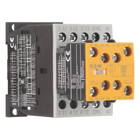 191722-DILMS9-R23-24VDC- Eaton DILMS 3 Pole Safety Contactor - 9 A, 24 V dc Coil, 3NO