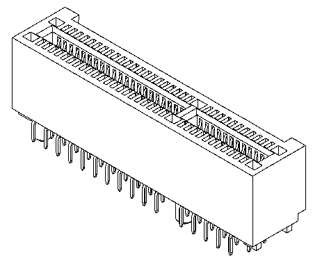 PCIE-164-02-F-D-TH Samtec PCIE Series Female Edge Connector, Through Hole Mount, 164-Contacts, 1mm Pitch, 2-Row, Solder Termination