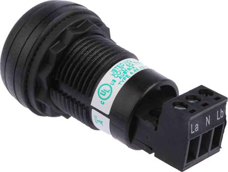 855P-B20SE22 Black Panel Mount Buzzer, 30 mm diameter, 240 V ac, 80dB at 1 Metre