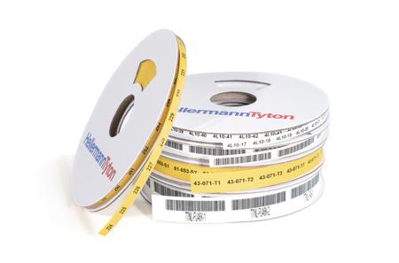 554-51701 HellermannTyton TLFX Heat Shrink Cable Marker, Yellow, Pre-printed "Continuous Tube", 12.7 → 25.4mm Cable, for
