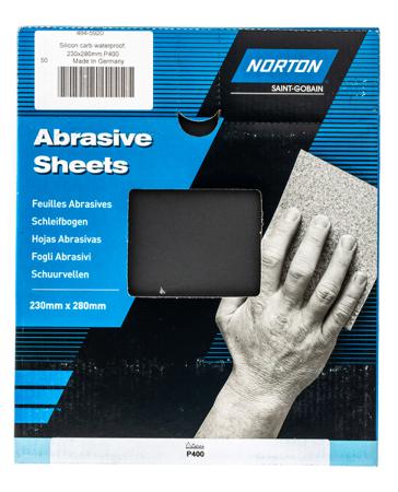 63642532997 Norton 400 Very Fine Silicon Carbide Abrasive Sheet, 280 x 230mm