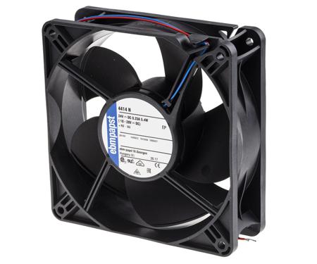 4414N ebm-papst 4400 Series Axial Fan, 24 V dc, DC Operation, 205m³/h, 5.2W, 119 x 119 x 38mm