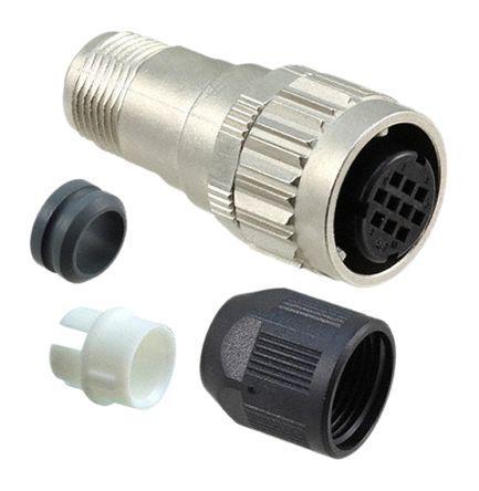 HR08D-12WPB-10SC Hirose HR08D Series, 10 Pole Cable Mount Connector Plug, with Female Contacts, IP67, IP68