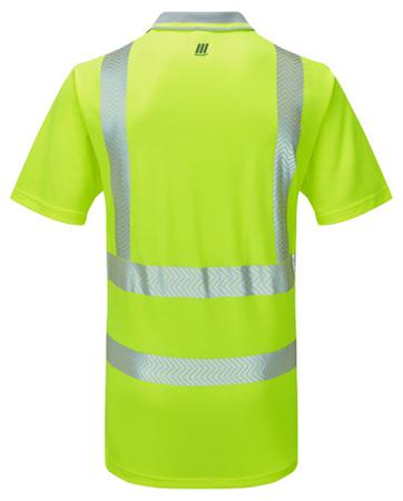 LFE923-NB-2XL PULSAR LFE900 Yellow Men Hi Vis Polo Shirt, XXL