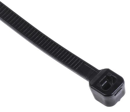 811-1596 RS Pro Black Nylon Heat Stabilised Cable Tie, 203mm x 3.6 mm