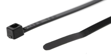 111-01960-T18R-PA66W-BK HellermannTyton Black Cable Tie Nylon, 100mm x 2.5 mm