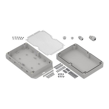 360-026 RS PRO Light Grey Polycarbonate General Purpose Enclosure, IP65, Light Grey Lid, 210 x 60 x 140mm