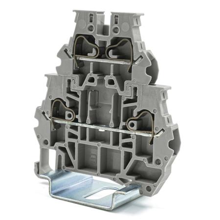 262-4334 RS PRO Grey Feed Through Terminal Block, 4mm², 2-Level, Spring Termination