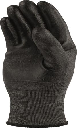 VECUTB05GR06 Delta Plus Black Carbon Fibre Anti-Static General Handling Gloves, Size 6, Polyurethane Coating