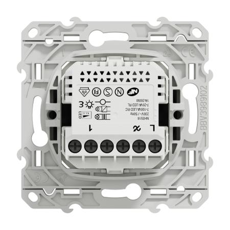 S540567W Schneider Electric 2 Way 1 Gang Push Button Dimmer Switch 500VA, 230V ac, 0.4W