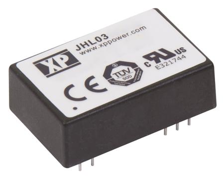 JHL0312S05 XP Power JHL03 DC-DC Converter, 5V dc/ 600mA Output, 10 → 17 V dc Input, 3W, Through Hole, +80°C Max Temp -20°C