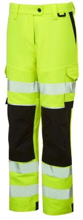 LFE971-18R PULSAR LFE971 Yellow Water Repellent Hi Vis Trousers, 18in Waist Size