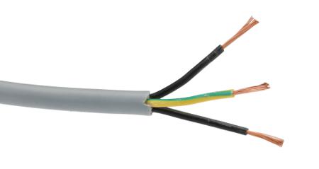 470035YY GE321 Alpha Wire Pro-Met Control Cable, 3 Cores 0.5 mm² 22 AWG, Unscreened, 50 m, Grey Polyvinyl Chloride Sheath