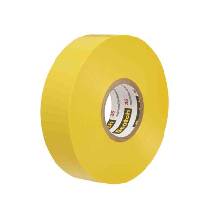 SCOTCH-35-JAUNE-20-X-19 3M SCOTCH 35 JAUNE 20 X 19, Yellow PVC Electrical Insulation Tape, 19mm x 20m, 0.18mm Thick