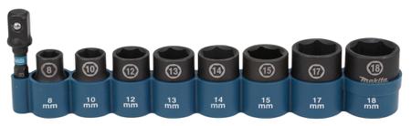 E-16639 Makita 9-Piece Metric 3/8 in Impact Socket Set , 6 point